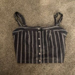 blue and white striped brandy melville tank top